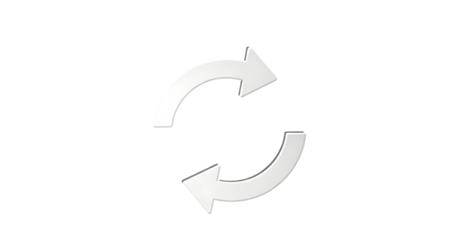 Circular Refresh/Reload Icon — Light Grey Rotating Arrows Symbolizing Sync, Refresh, Reload and Update Actions for Applications and Web Interfaces