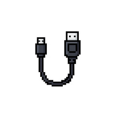 ピクセルアート風USBケーブルイラスト