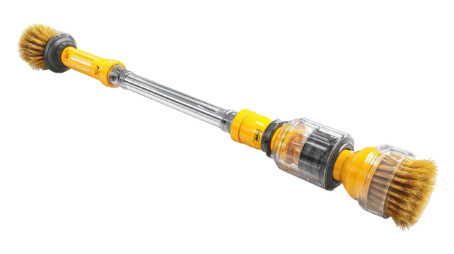 Telescopic cleaning brush with adjustable reach