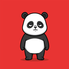 Naklejka premium A cartoon elephant holds a red balloon, looking slightly sleepy against a blue background.