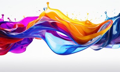 Fluid Abstract 3D Splash in Vivid Multicolor