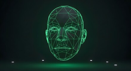3D Wireframe of Human Face for Technology Concept
