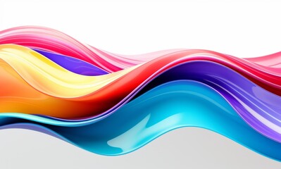 Fluid Abstract 3D Splash in Vivid Multicolor