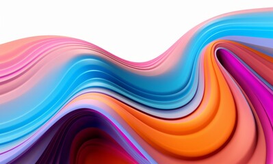 Fluid Abstract 3D Splash in Vivid Multicolor. Colorful liquid splash creating a dynamic wave effect in bright tones
