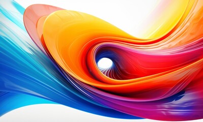 Fluid Abstract 3D Splash in Vivid Multicolor. Colorful liquid splash creating a dynamic wave effect in bright tones