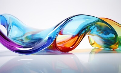 Fluid Abstract 3D Splash in Vivid Multicolor. Colorful liquid splash creating a dynamic wave effect in bright tones