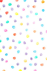 Multicoloured children's pencil crayon spotty polka dots background