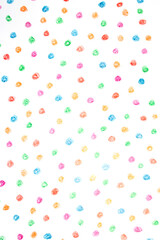 Multicoloured children's pencil crayon spotty polka dots background