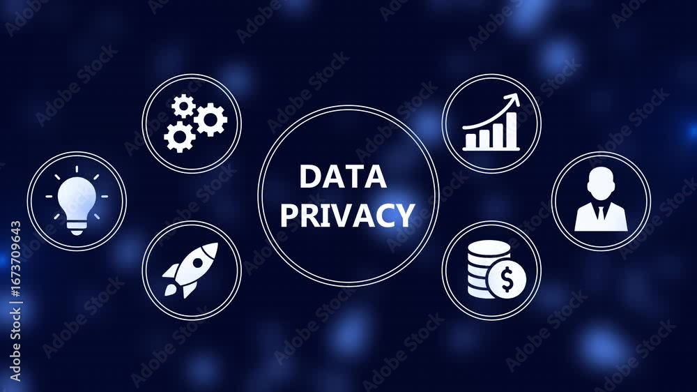 Poster data privacy and its importance with related concepts visualized abstractly