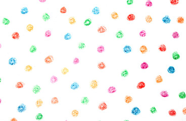 Multicoloured children's pencil crayon spotty polka dots background