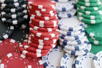 Poker Chips Chaos background for casino poker games concepts