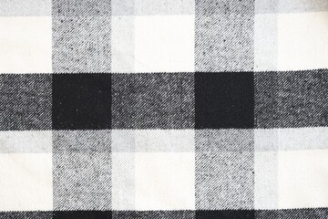 Black checkered napkin towel isolated, kitchen napkin cloth in black