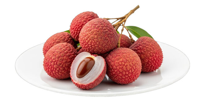 exotic lychees a delightful plate of sweet, red tropical fruits