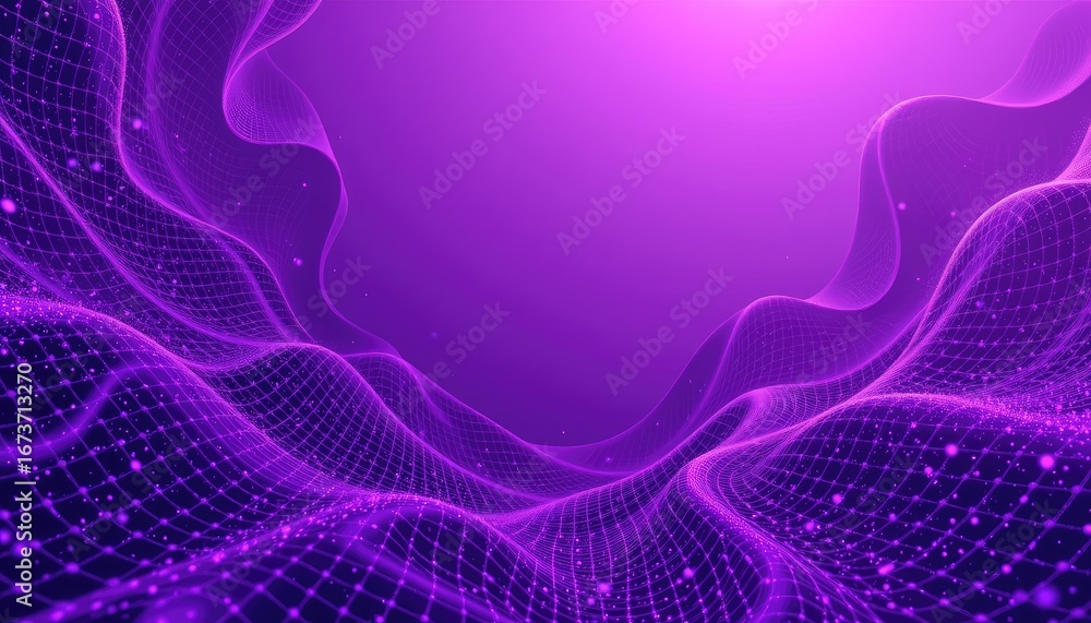 Poster abstract waves of purple light creating a dynamic and ethereal background with flowing patterns and 