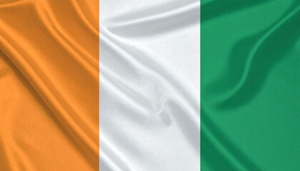 Ivory Coast flag with orange-white-green vertical stripes.