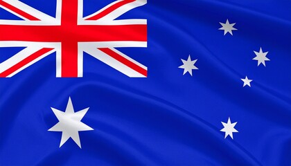 Fototapeta premium Australia flag with blue field, Union Jack, Commonwealth Star, and Southern Cross.
