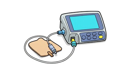 Medical monitoring device with screen and sensor pad for patients  
