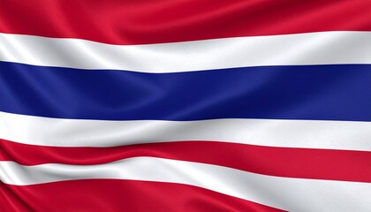 Naklejka premium Thailand flag with five horizontal stripes and wide central blue band.