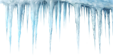 Stunning collection of icicles hanging delicately on a bright white background icicles, winter, cold, frost, ice, water, freeze, delicate, hanging, nature, seasonal, clear, sharp, shapes, drip, beauty