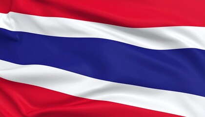 Naklejka premium Thailand flag with five horizontal stripes and wide central blue band.