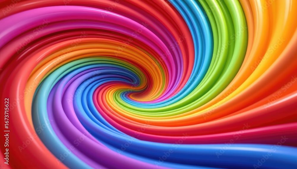 Poster vibrant swirling colors in a spiral pattern creating a dynamic and eye-catching visual display of ra
