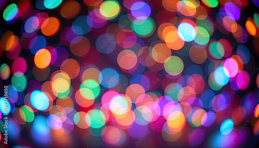 Aufkleber colorful bokeh effect with vibrant light spots creating a dreamy atmosphere for background use in va