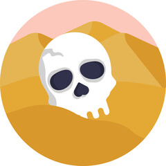 Bleached desert skull, highlighting mortality and survival in extreme environments.