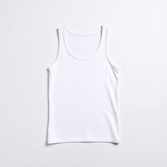 Blank White Tank Top Mockup on White