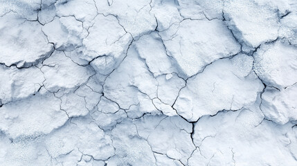 ひび割れた氷プレート・冬の凍結した地割れのシーン