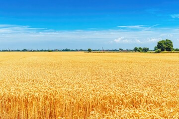 Golden wheat field under a vibrant blue sky (5)