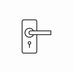 door handle lock icon sign vector