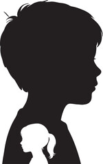 Boy and girl negative shape silhouette art