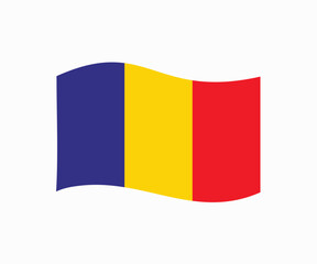 Fototapeta premium Romania waving flag icon. Romanian flag icon vector design and illustration. 