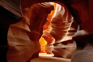 Sandy canyon passage, light streams in