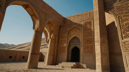 Ancient Persian palace in desert
