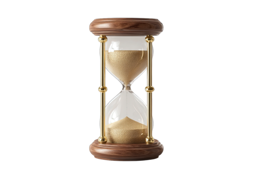 classic hourglass isolated on white background time management concept