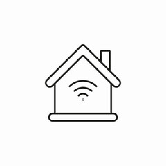 wi-fi connected home icon sign vector