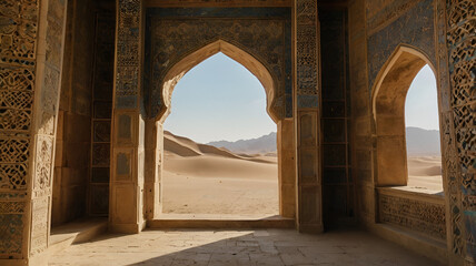Ancient Persian palace in desert