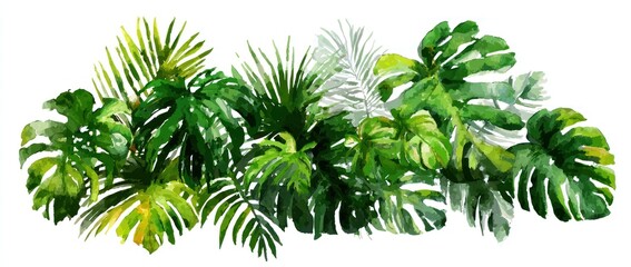 Fototapeta premium Lush tropical foliage in vibrant greens (1)