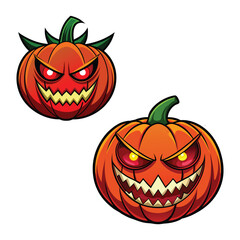 Scary Pumpkin Sticker – Halloween Jack O’Lantern Face Design