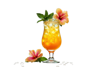 cocktail glass isolated on white background tropical drink