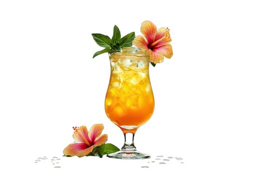 cocktail glass isolated on white background tropical drink