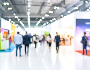Blurred view of an exhibition hall