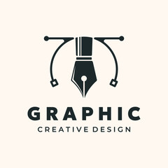 pen nib vintage logo vector minimalist illustration design, pen graphic logo design