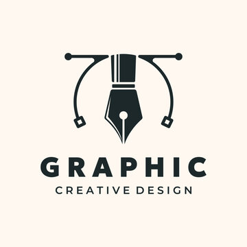 pen nib vintage logo vector minimalist illustration design, pen graphic logo design