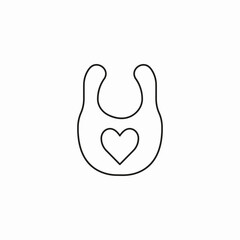 bib with heart icon sign vector