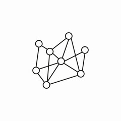 complex network graph icon sign vector