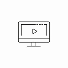 computer video play icon sign vector