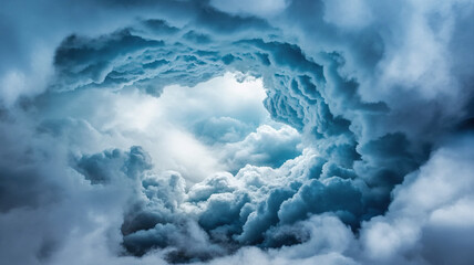Dramatic storm clouds swirl creating a vortex of moody atmospheric beauty and light