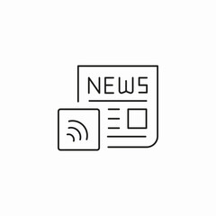 news paper feed icon sign vector